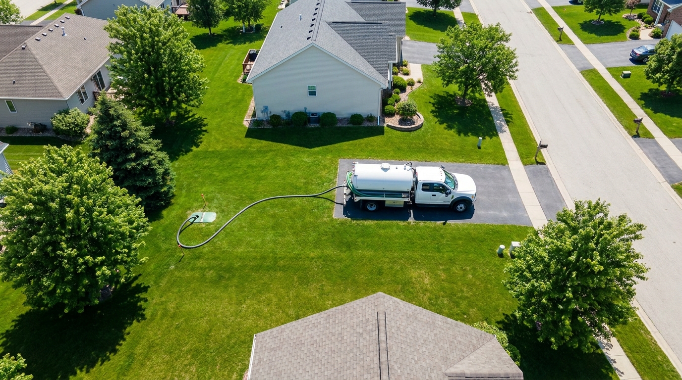 Septic service completed with yard fully restored in Pearland